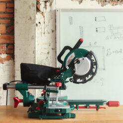 N248 | ម៉ូទ័រកាត់កែងមានបូមរុញ | Sliding Mitre Saw | 210mm