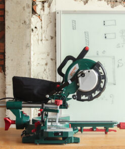 N248 | ម៉ូទ័រកាត់កែងមានបូមរុញ | Sliding Mitre Saw | 210mm