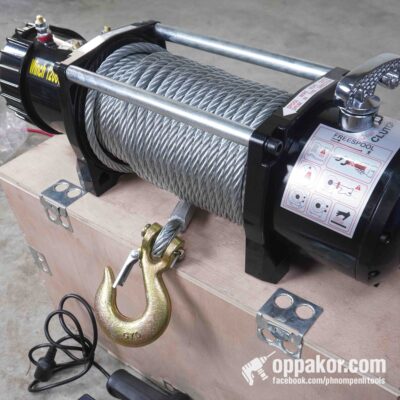 N774 | ត្រើយឡានប្រើអាគុយ 12V | 12V Electric Cable Winch | បញ្ជាមានខ្សែ + បញ្ជាឥតខ្សែ | 12000lbs 